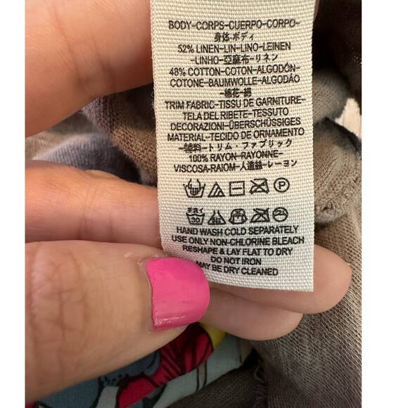 Free People Floral Frayed Hem buttoned front tie Mini Pleated Skirt size Small - Picture 5 of 12